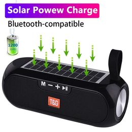 Solar Charging Bluetooth Speaker Portable Wireless Column 3D Stereo Music Centre Solar Power Bank for the Computer caixa de som