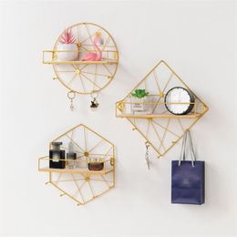 Iron Room Organizer Wall Key Holder Rack Bathroom Storage Shelf For Home And Kitchen Supplies Cosmetic 211102