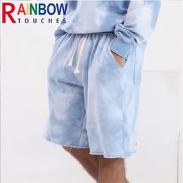 Rainbowtouches Breeches Men Cotton Shorts Hip Hop Street Trend Casual For Tie Dye Board Breathable 210806