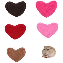 Small Animal Supplies Hamster Sleeping Pad Heart-Shaped Thickened Mattress Winter Double-Sided Available Lamb Wool Warm Pet