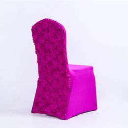 белый спандекс стул охватывает оптом Скидка Чехлы для стула 5 шт. Универсальный свадьба растягивается 3D розетка спандекс крышка красное белое золото для EL вечеринок банкетный оптом