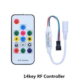 Mini 3key RF 14key 17key 21key LED Piksel Şerit DC5-24V Işık Denetleyicisi WS2811 WS2812B SK6812 6803 Uzaktan Kumandalar Ile