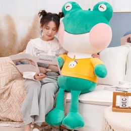 Big Mouth Long Legs Frog Plush Toy Giant Soft Stuffed Frogs Boy Puppet Girl Sleep Comfort Pillow Doll 47inch 120cm DY10040