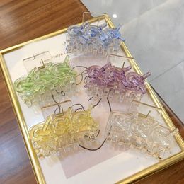 Acrylic Hair Claw Clamps Korean Geometric Hairpin Barrettes Colorful Knotted Decorative Hair Clip Makeup Hair Styling