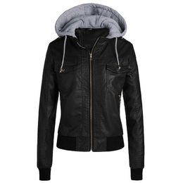 Winter Leather Jacket Women Casual Ladies Basic s Coats Warm Plush Female Motorcycle Plus Size 3XL 211014