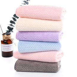 Towel 1PC Super Soft Coral Fleece Plaid Face Towels Beach Luxury High Quality Bathroom Bath 34*76cm Serviette