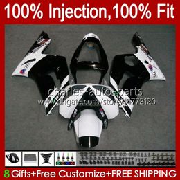 Injection Mould Bodys For KAWASAKI NINJA ZX 6R 600 CC 6 R ZX-6R ZX6R 03 04 Bodywork 8No.83 ZX 636 600CC ZX636 03-04 ZX600C ZX600 ZX-636 2003 2004 OEM Fairing Kit white glossy