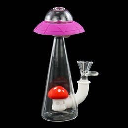 7'' UFO glass water pipe Smoking bongs silicone hookah bubbler tobacco bong oil dab rig wholesale