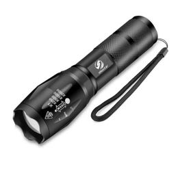 Super bright LED Flashlight Portable outdoor lighting tools 5 lighting modes torch Waterproof aluminum alloy For camping, etc