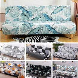 Armless Sofa Bed Cover Folding Seat Slipcover Modern Stretch s Couch Protector Elastic Futon Bench 1 Piece 211207