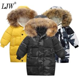Children's warm coat boys jacket for girls space shiny plus velvet girl boy long winter Overcoat children's 3-10T 211222