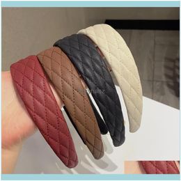 Headbands Jewellery 4 Colours Solid Colour Make Up Hairband Vintage Style Casual Women Headband Outdoor Travel Fashion Personality Hair Band Dro