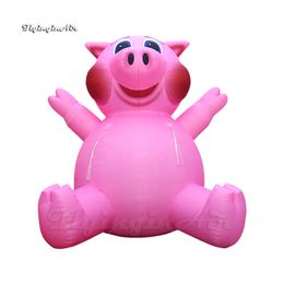 Customised Cute Inflatable Piggy Personalised Cartoon Animal Model Air Blown Pig Balloon For Zoo And Park Decoration