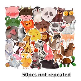 50pcs Cute Ink Animal Stickers Skate Accessories For Skateboard Laptop Luggage Bicycle Motorcycle Phone Car Decals Party Decor