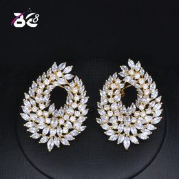 Stud Be 8 Luxury Semi-sector Earrings Top Quality Cubic Zirconia Earring Arrival Jewellery Boucles D'oreille Bijoux E780