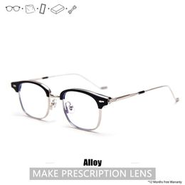 Fashion Sunglasses Frames Half Frame Glasses Acetate Men Designer Korea Clear Lens Non Prescription