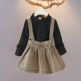 Kid Girl Baby Dress Spring and Autumn Long Sleeve Princess Dress with Bow Q0716