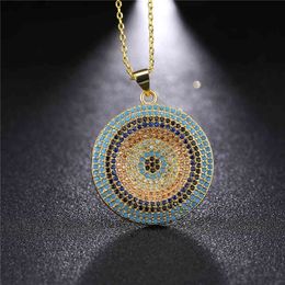 Juya 2020 Arrival Micro Pave Zircon Greek Turkish Evil Eye Charms Pendant Necklace For Women Men Year's Gift Jewelry