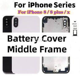 Back Glass For iPhone X 8G 8 Plus Rear Housing Middle Frame with CE Text