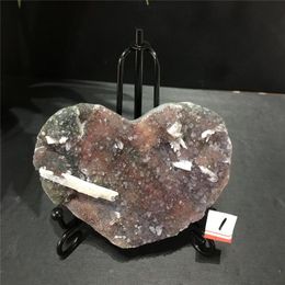 Decorative Objects & Figurines Rare Natural Agate Cluster Heart Energy Healing Quartz Stone Mineral