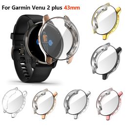 For Garmin Venu 2 Plus Case Full Coverage Protection Shell For Garmin Venu2 Plus Screen Protector Plating TPU Protective Cover