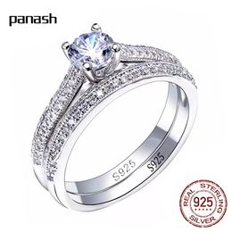 Couple Ring Set Authentic 925 Sterling Silver Cubic Zirconia Wedding Engagement Rings Jewellery for Women R033