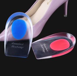 500pcs fashion Silicone Gel Insoles Heel Pad Foot Care Cups Calcaneal Spur Elastic Care Half Insole