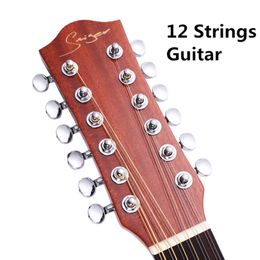 -Guitarra Acústica Guitarras eléctricas Spruce Spruce D-Body Guitarra 12 cuerdas Pop Pop Cutaway High-Gloss Instale Pickup