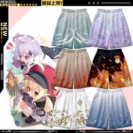 Game Genshin Impact Anime Shorts Game Peripheral Klee Carved Sunny Sweet Rain Cosplay Five Points Casual Pyjama Pants H1210