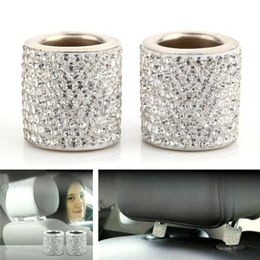 Seat Cushions 4pcs Universal Headrest Collar Bling Rhinestone Sparkling Crystal Car Decoration Styling Interior Decor
