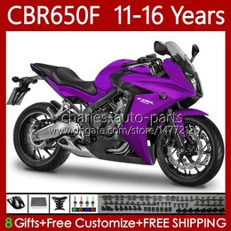 Fairings Kit For HONDA CBR-650F CBR 650F 2011 2012 2013 2014 2015 2016 Body 73No.69 CBR-650 CBR 650 CBR650 F 2011-2016 650CC CBR650F 11 12 13 14 15 16 Hot purple Bodywork