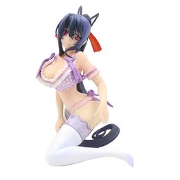 High School DxD Action Figure Anime Model Himejima Akeno Queen Sexy Lace Stockings PVC 30CM Statue Collectible Toy Q0722