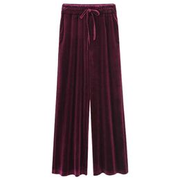 Spring Women Wide Leg Pants High Waist Loose Straight Full Womens Casual Large Size 6XL 100Kg Slim Pleuche Q0801