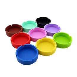 9 Colours Silicone Ashtray Creative Round Silicone Ashtray Anti-shock Smoke Ash Tray Fashion Environmental Smoking Accessories