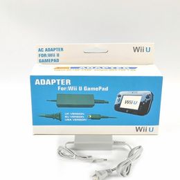 Med kartongpaket Ersättningsnätadapter Försörjning Väggladdare för Wii U Controller Gamepad Adapter USA EU-kontakt