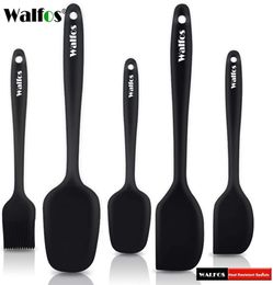 WALFOS Kitchen Utensil Cooking Tools Silicone Spatula Set Spoon Cake Spatulas for Cooking Baking and Mixing 210326