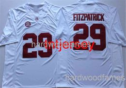 CUSTOM Alabama Crimson Tide White #29 FITZPATRICK Football Jersey MEN WOMEN YOUTH stitch add any name number XS-5XL