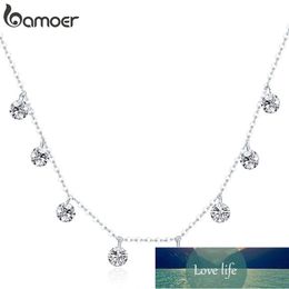 Pendant Necklaces Real 925 Sterling Silver Dazzling Cubic Zircon Round Circle CZ for Women Sterling Silver Jewelry SCN299