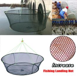 Foldable Drop Large Net Fishing Nylon Durable Landing Prawn Bait Crab Shrimp Fish Trap Cast Network Tools Accessories