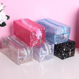 Cosmetic Bags & Cases Transparent PVC Women Travel Storage Bag Star Print Portable Zipper Make Up Organizer Beauty Toiletry Pouch Makeup