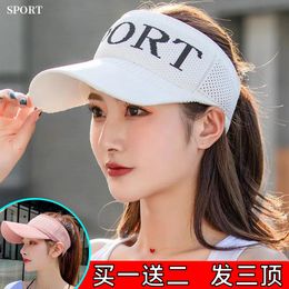Sun cap Air Top Women's Summer New Pure Cotton Internet Famous caps Running Sports Protection SunUV