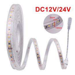 Strips 24V Led Strip Light SMD2835 120Leds/m Flexible Tape Ribbon IP67 Waterproof 6/12Leds Cuttable 3000K-6000K String LampLED