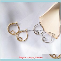 Jewelryspecial Design Gold Sier Irregular Round Earrings Simple Fashion Tie Circle Hoop For Girls Elegant Gift & Hie Drop Delivery 2021 Lpv9