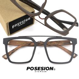 Sunglasses Frames Fashion Sunglasses Frames Posesion Optical Glasses Men Square Myopia Prescription Eyeglasses Male Wooden Frame Eyewear Spectacles Z3PT