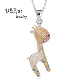 Pendant Necklaces High Guality Cute Giraffe Pendants & Women's Fashion Enamel Cartoon Animal Choker Necklace Chain Jewellery Birthday Gift