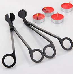 Stainless Steel Candle Wick Trimmer Oil Lamp Trim scissor tijera tesoura Cutter Snuffer Tool Hook Clipper in black sea ship DAS412