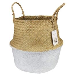 Seagrass Weaving Creative Foldable Home Storage Bucket Toy Sundries Clothes Plants Basket Desktop Debris Cleaning Baskets