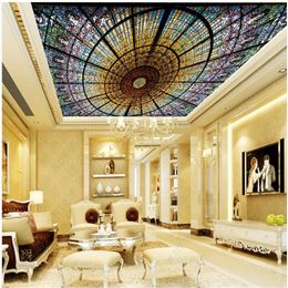 3d stereoscopic wallpaper 3d ceiling murals wallpaper European church ceiling background wall mural