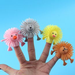 TPR Animal Finger Doll Toys Party Favour Soft Glue Cute Dog Pig Lion Chick Fingertip Dolls For Kids Children Storey Telling Prop Mini Fingers Puppet Parent Child Game