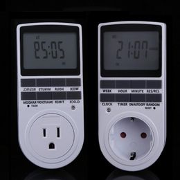 Timers US EU Plug Portable Plug-in Digital Timer 24h 7day Week With LCD Display For Indoor Appliance Lights/TV/PC/Fans/Kitchen